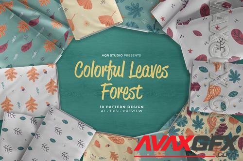 Colorful Leaves Forest - Seamless Pattern [EPS]