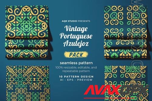 Vintage Portuguese Azulejoz - Seamless Pattern [PNG]
