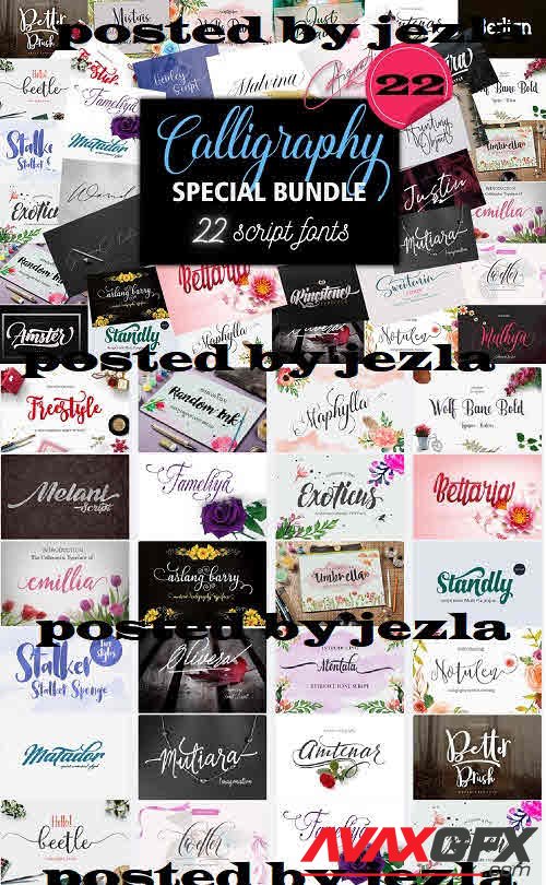 Calligraphy Special Bundle - 22 Premium Fonts