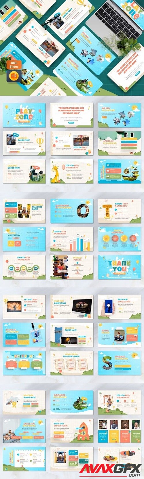 Playzone - Kids Playground Powerpoint Templates [PPTX]