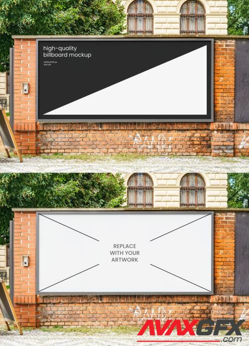 Wide Street Glued Outdoor Poster Mockup on Brick Wall 545788406 [Adobestock]