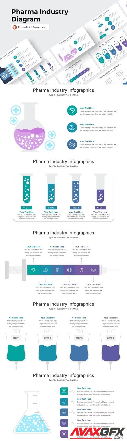 Pharma Industry Diagram PowerPoint Template [PPTX]