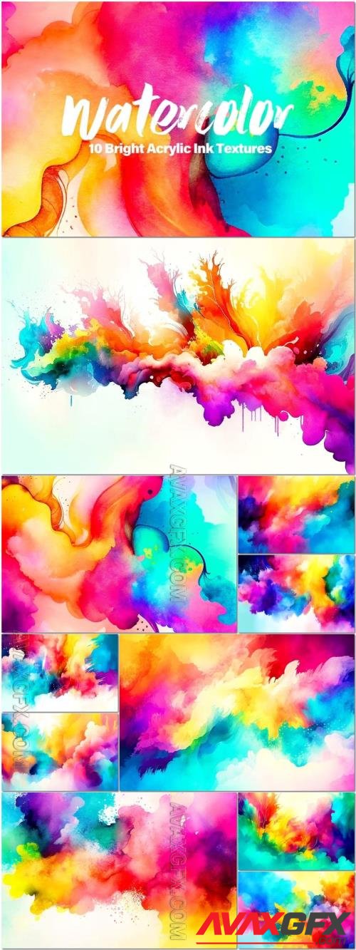 Colorful Watercolor Texture Backgrounds [JPG]