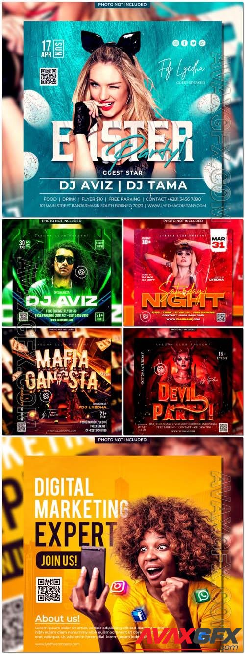 Flyer social media post, psd banner set vol 100 [PSD]