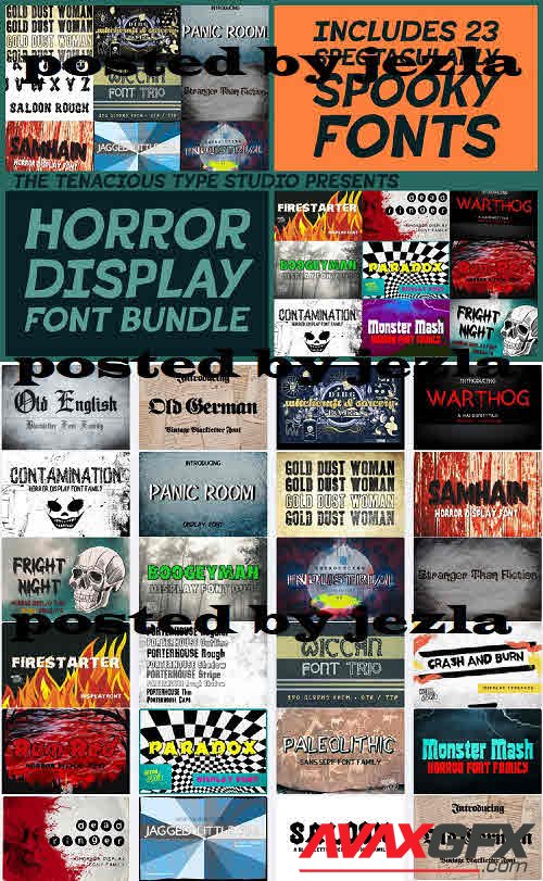 Spectacularly Spooky Horror Font Bundle - 23 Premium Fonts