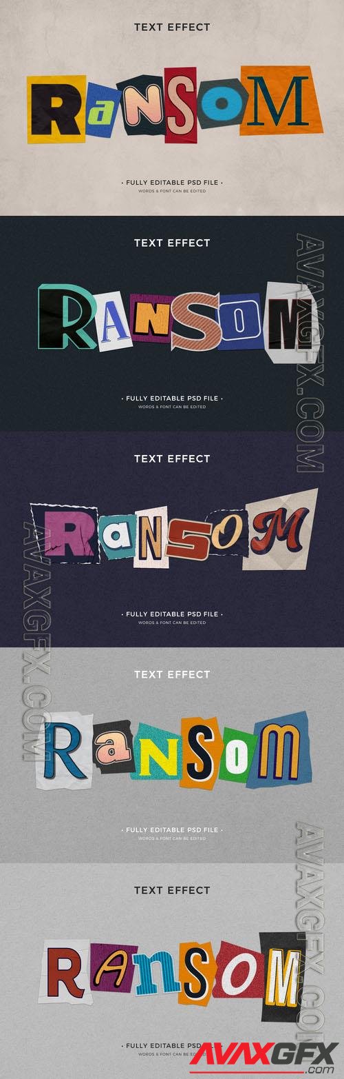 Ransom note psd text effect [PSD]