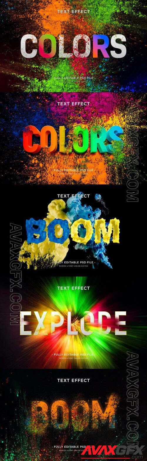 Color explosion psd text effect [PSD]