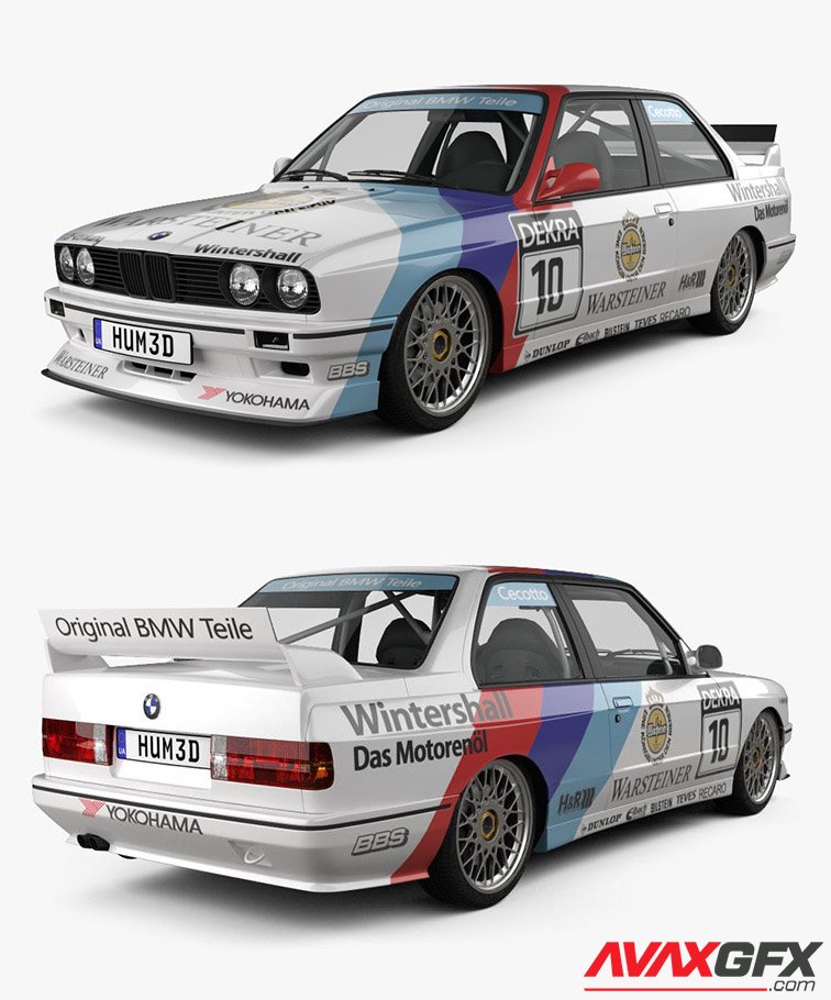 BMW M3 E30 DTM 1993 3D Model