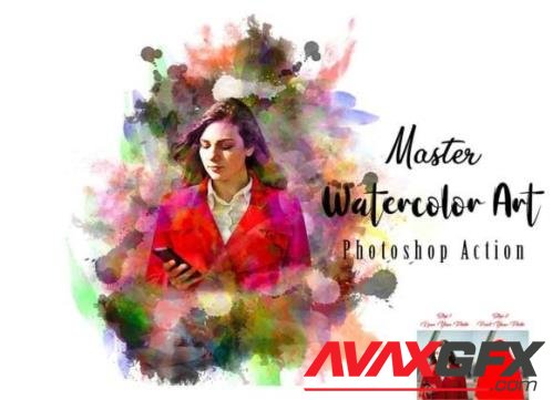 Master Watercolor Art PS Action - 13415397