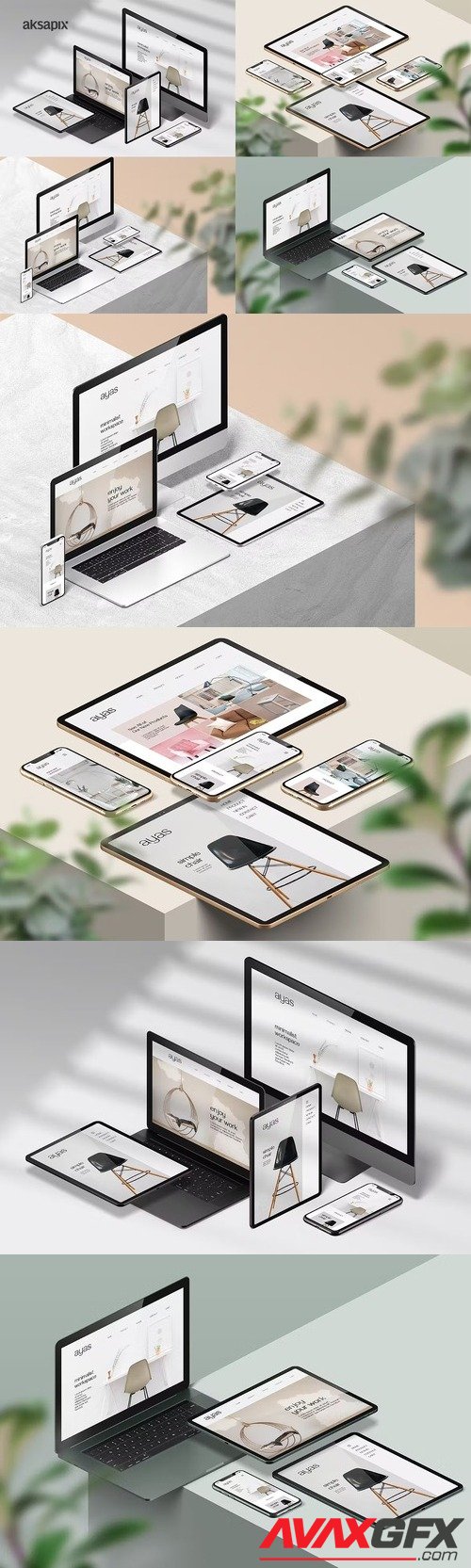 Responsive Screen Isometric Mockup [PSD]