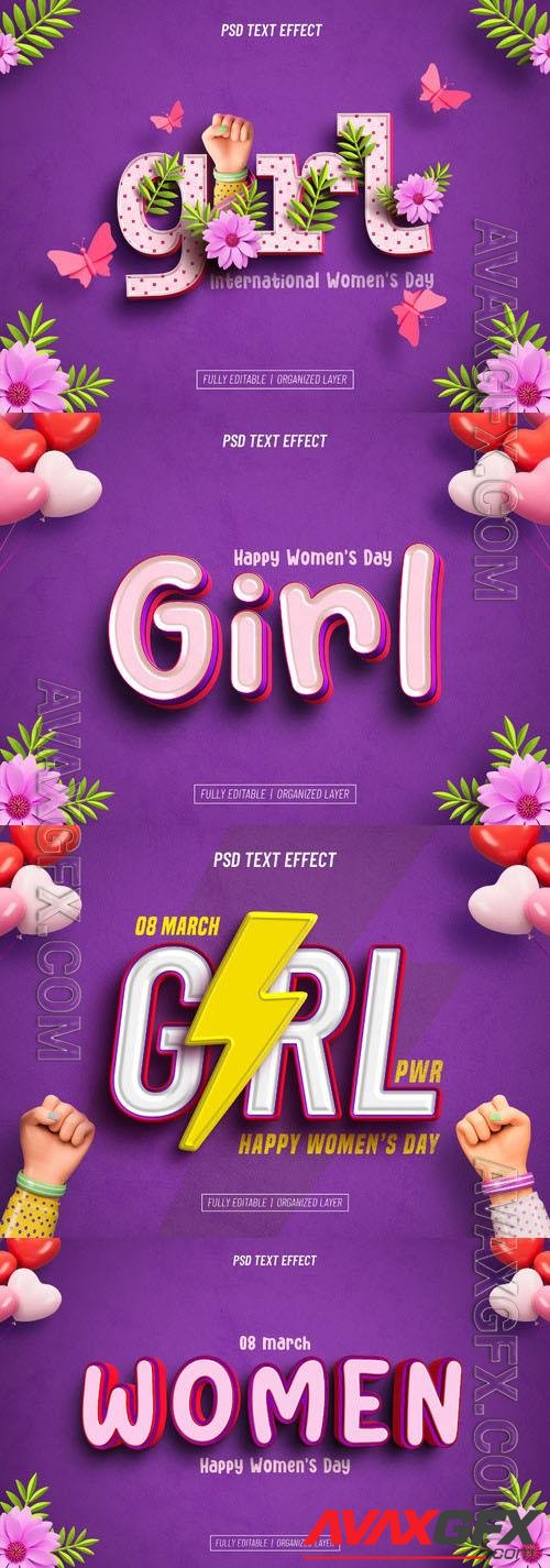 Womens day psd style text effect editable design  collection vol 3 [PSD]