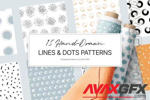 Hand-Drawn Lines & Dots Patterns Pack