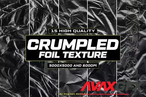 15 Crumpled Foil Paper Texture Pack