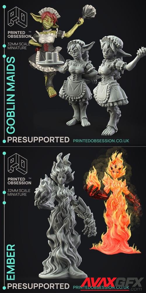 Dungeon Cleaning Inc - Goblin Maids and Ember 3D Print