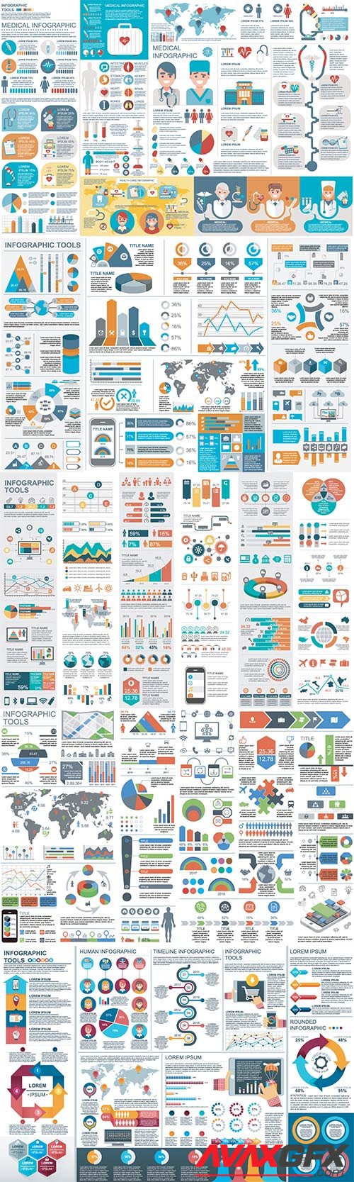 Infographic elements data visualization vector