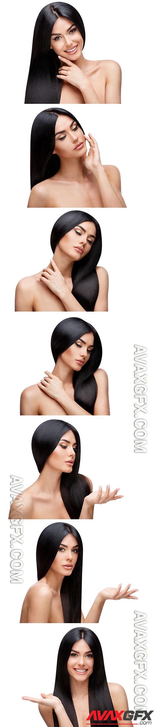 Beautiful woman with long dark hair [JPG]