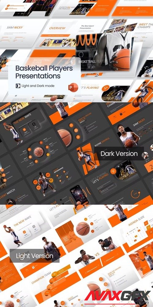 BasketBall Players PowerPoint Template [PPTX]