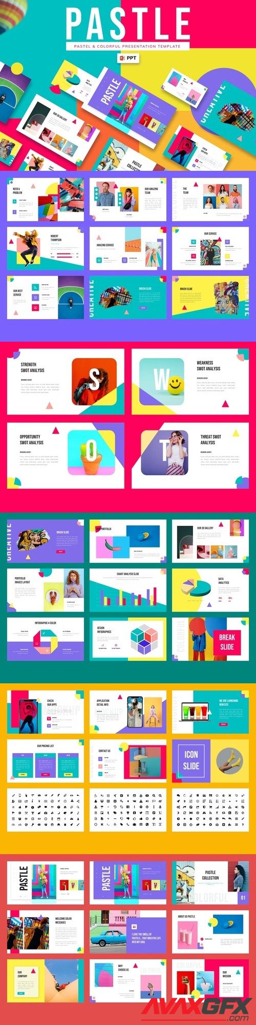 PASTLE - Pastel & Colorful Powerpoint Template [PPTX]