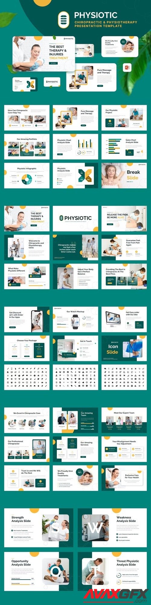 PHYSIOTIC - Chiropractic Powerpoint Template [PPTX]
