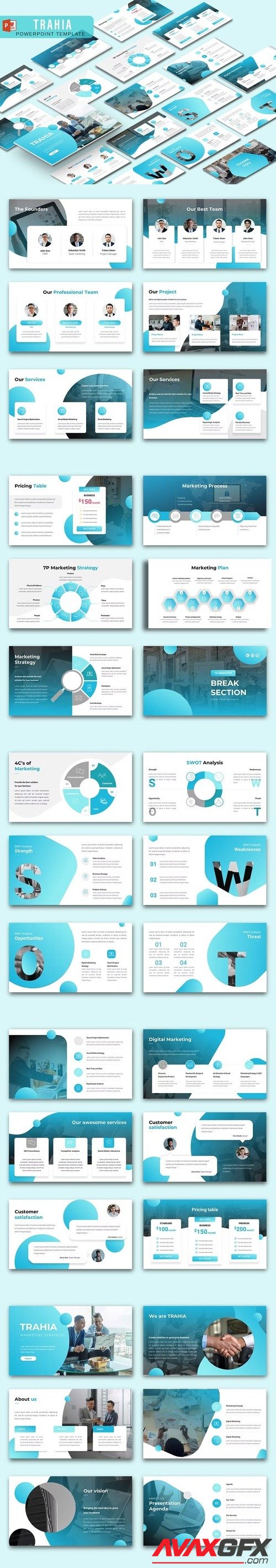 TRAHIA – Marketing Strategy PowerPoint, Keynote and Google Slides Template