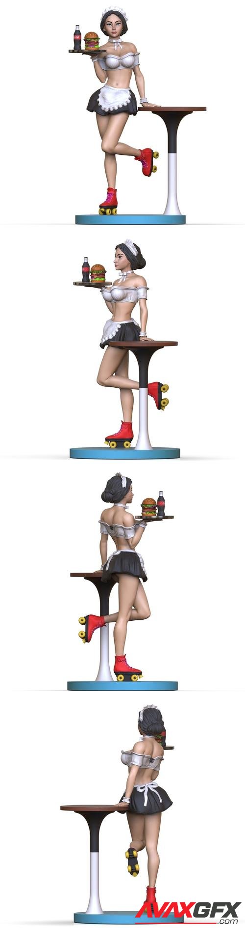 Waitress on Roller skates 3D Print