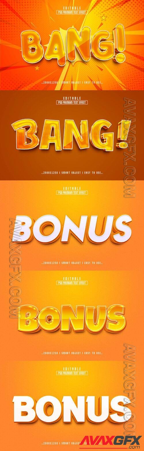 Psd style text effect editable set vol 308 [PSD]