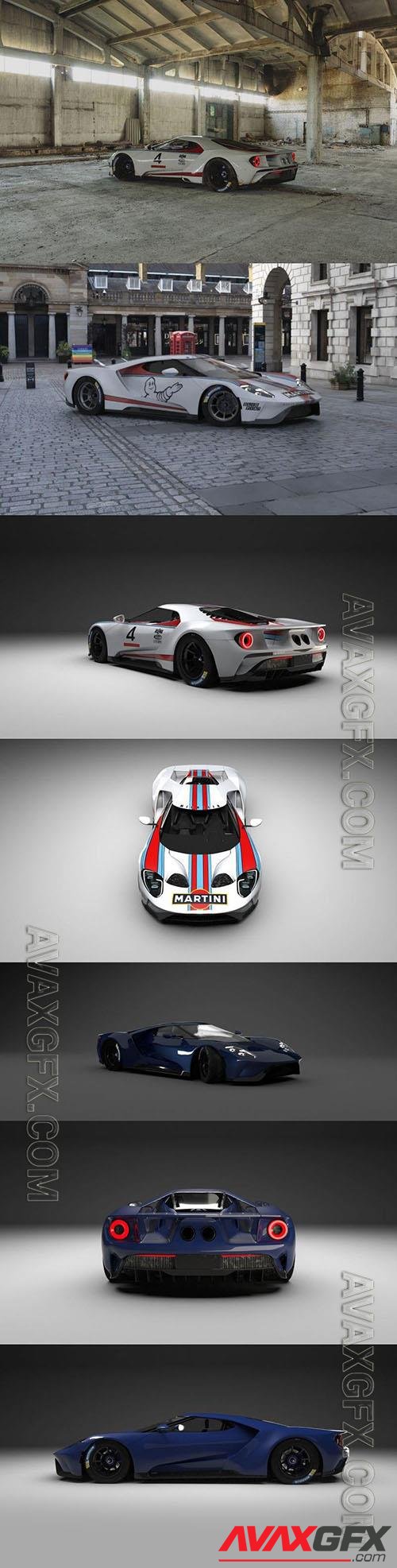 Ford GT with custom Martini Racing Livery