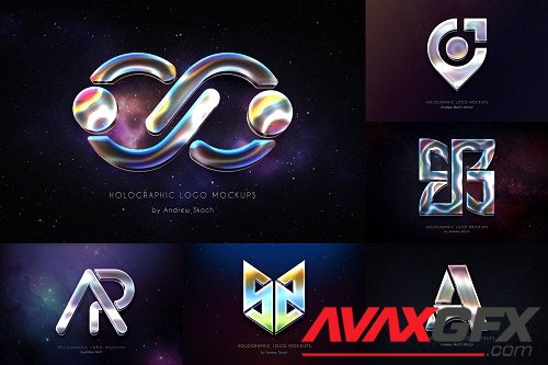 Holographic Logo Mockups - 13422883