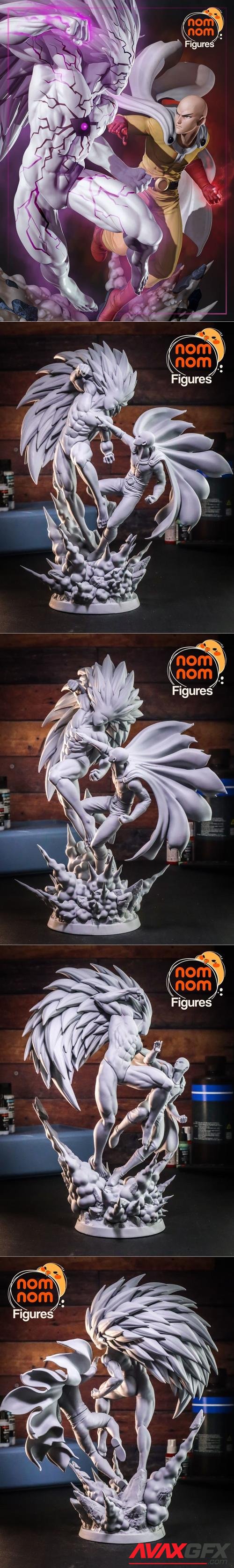 Saitama vs Boros - One Punch Man - NomNom Figures 3D Print