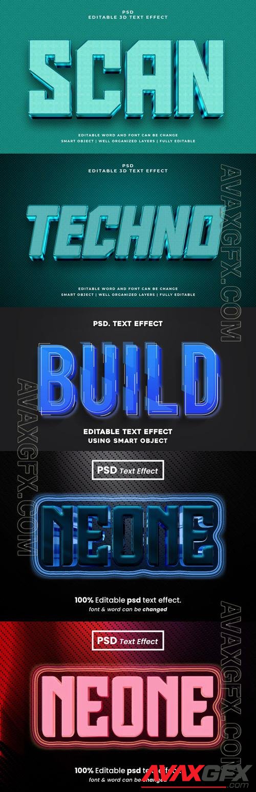 Psd style text effect editable design  set vol 332 [PSD]