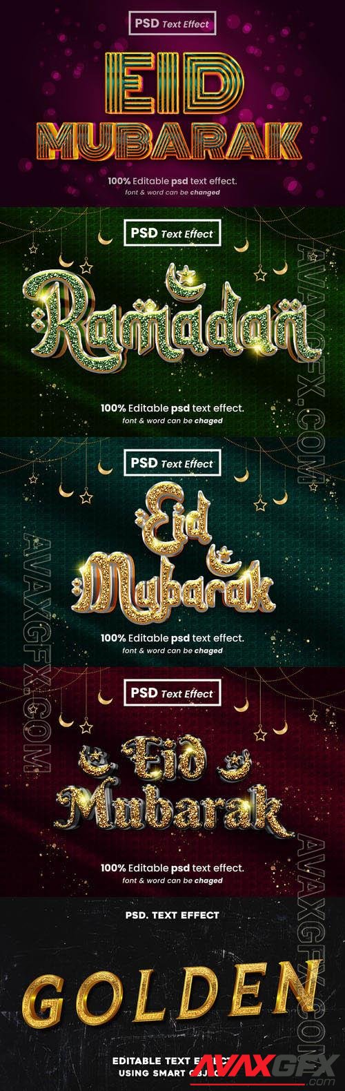 Psd style text effect editable design  set vol 331 [PSD]