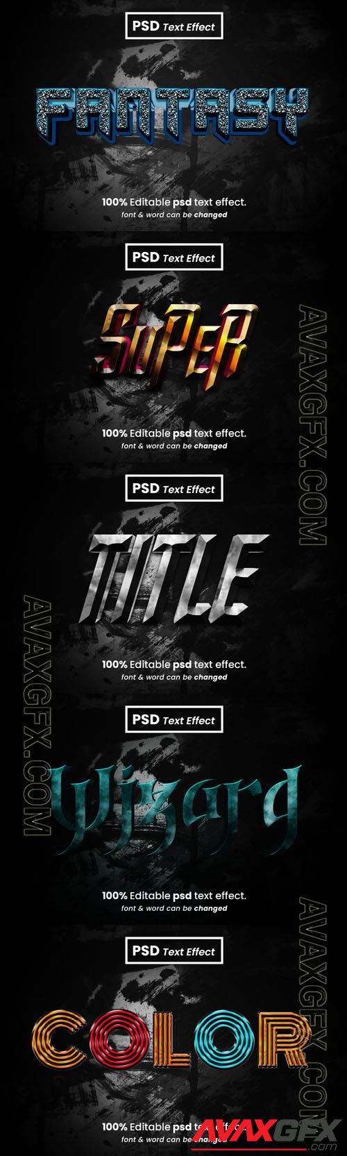 Psd style text effect editable design  set vol 330 [PSD]