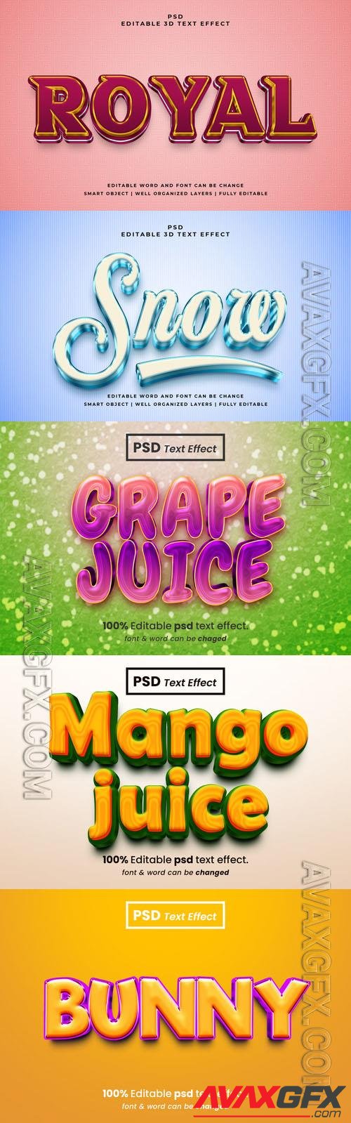 Psd style text effect editable design  set vol 327 [PSD]