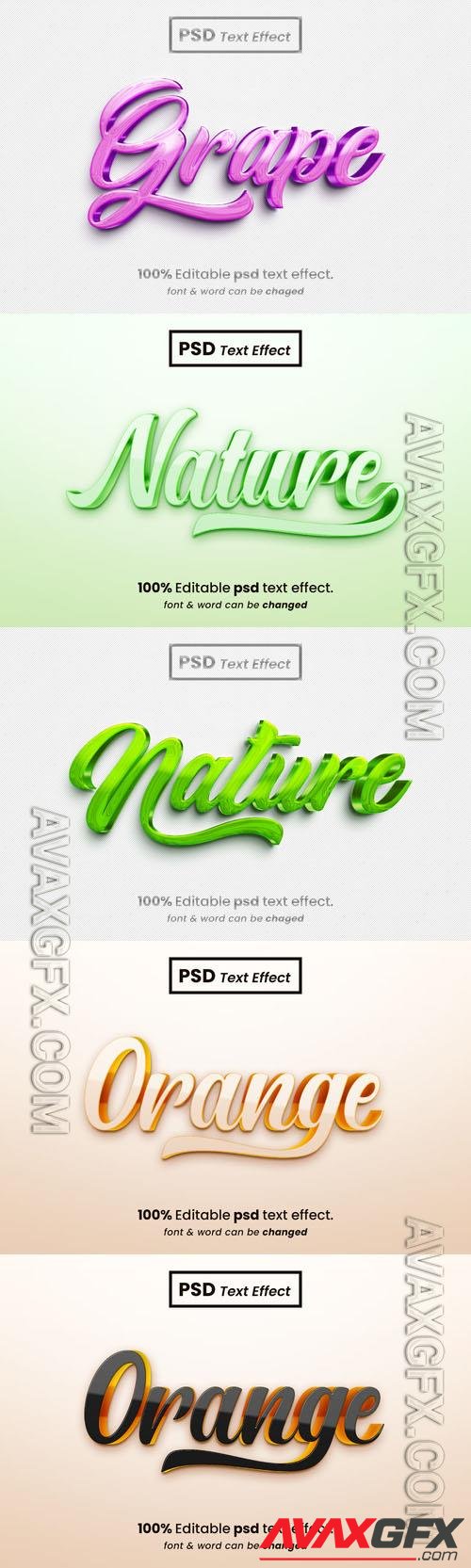Psd style text effect editable design  set vol 326 [PSD]