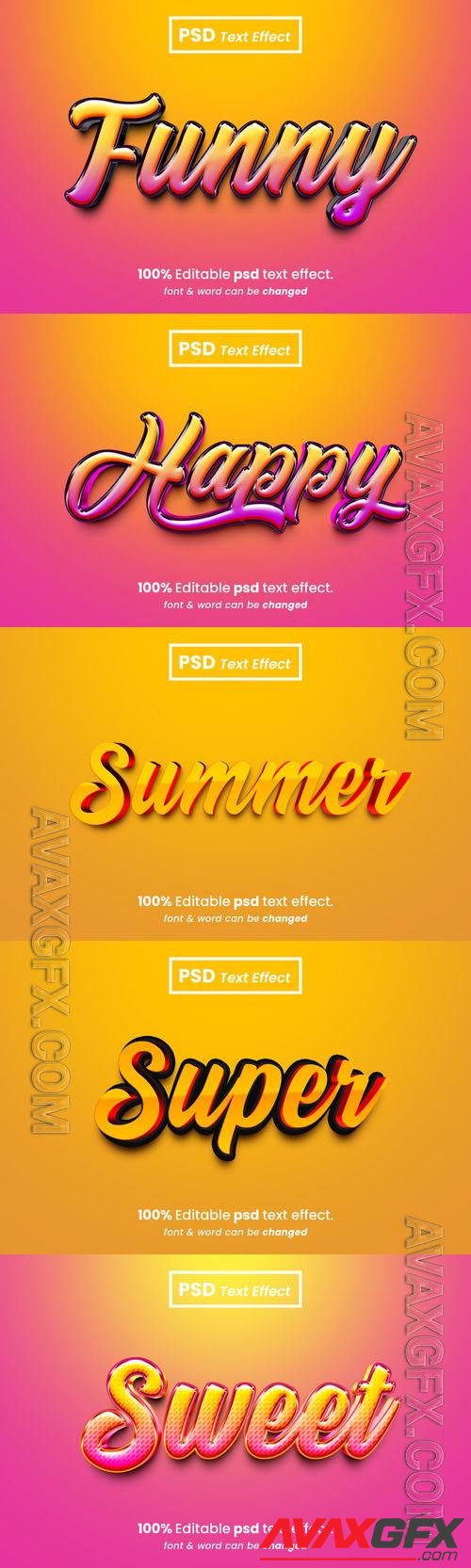 Psd style text effect editable design  set vol 325 [PSD]