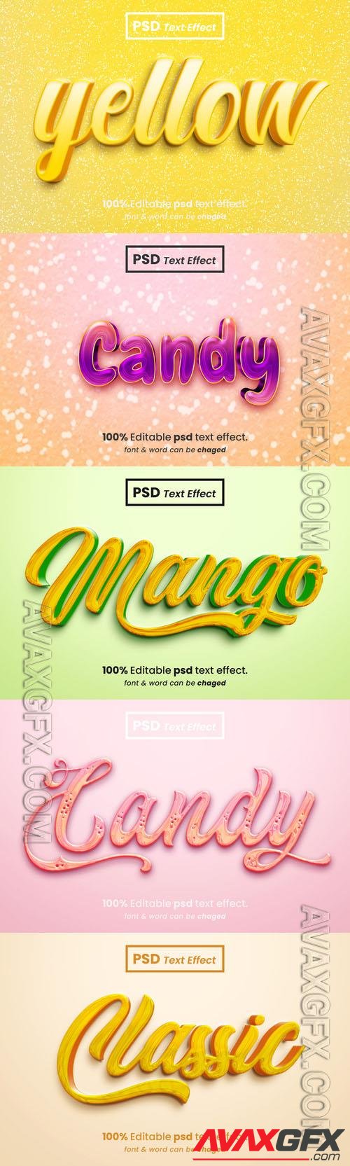 Psd style text effect editable design  set vol 322 [PSD]