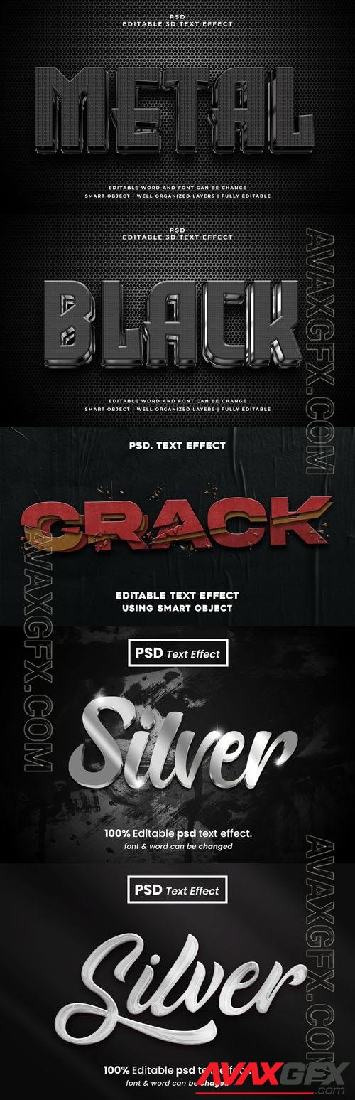 Psd style text effect editable design  set vol 319 [PSD]