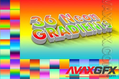 36 Neon Gradients Photoshop [GRD]