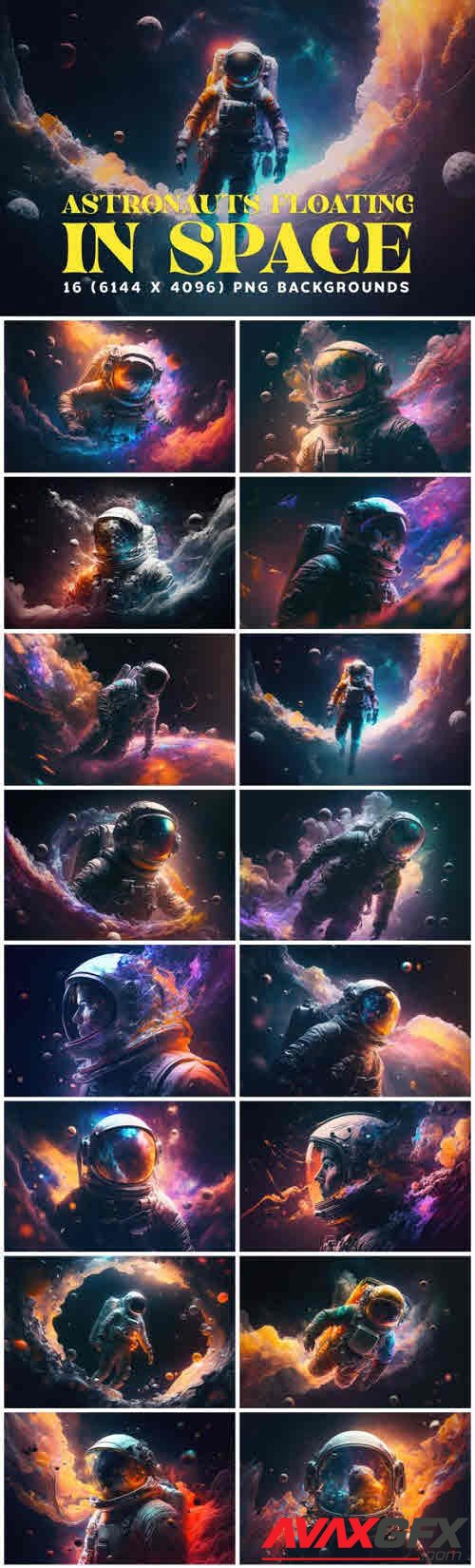 16 Astronaut Illustrations in 6K - 12781267