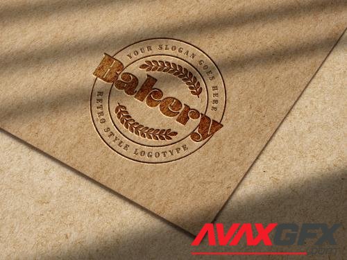 Debossed Logo Mockup on Kraft Paper 372781010 [Adobestock]