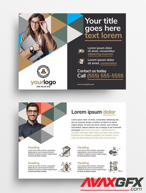 Modern Flyer with Geometric Pattern for Corporate Business Services 372507810 [Adobestock]