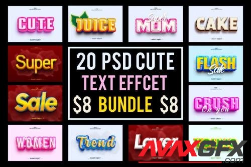 Text Effect PSD Cute Bundle