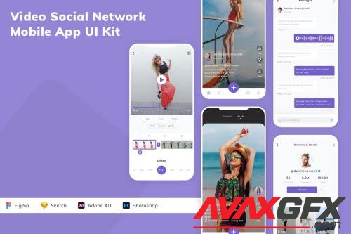 Video Social Network Mobile App UI Kit CX9VNWN