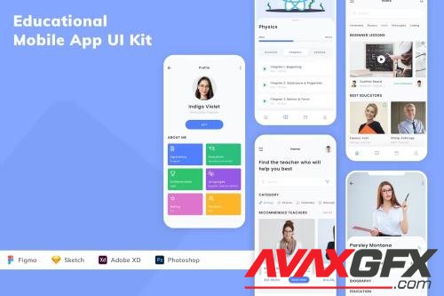 Educational Mobile App UI Kit 4B4N27X