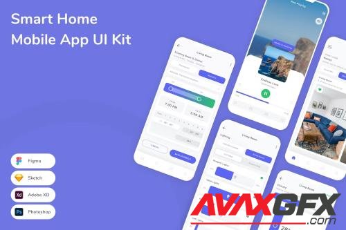 Smart Home Mobile App UI Kit MHGUHLT