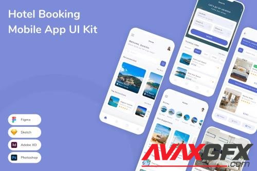 Hotel Booking Mobile App UI Kit N7ULL2L
