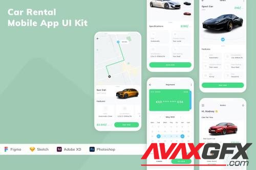 Car Rental Mobile App UI Kit BTJ6524