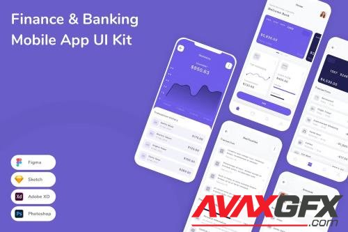 Finance & Banking Mobile App UI Kit 5AKLMVG