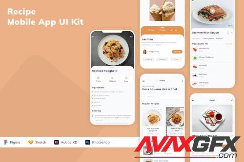 Recipe Mobile App UI Kit XRTBEV3