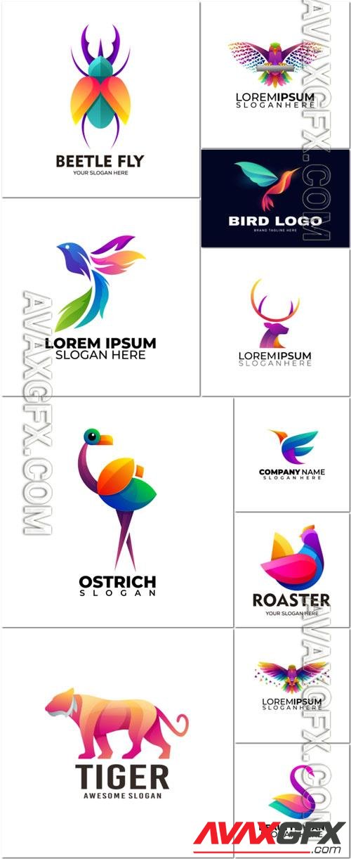 Vector colorful gradient modern logo set [EPS]